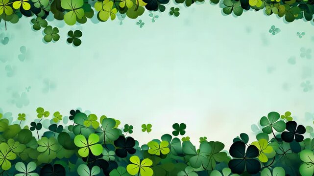 Happy St. Patrick's Day Banner illustration. Shamrock on green argyle pattern.