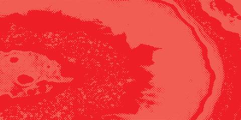 Distressed background in red texture with circles, spots, scratches, and lines. Abstract vector illustration.