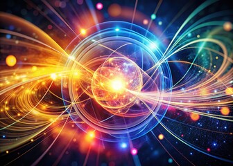Obraz premium Vintage science art: swirling energy waves, analog technology.