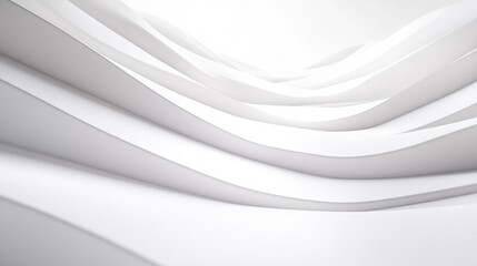 Obraz premium Abstract White Wavy Forms in a Light Minimalist Setting with Gentle Gradient Design and Shadows