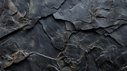 Dark Fractured Stone Texture Background Abstract Geology Surface Natural Black Rock  Solid