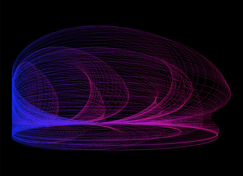 Abstraction drawn with lines. Harmonograph drawings. Contemporary art. Abstract geometric element. Mathematical chaos, spirograph. Design element for poster, banners, flyers. Psychedelic art