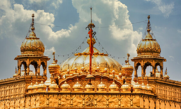 Top dome from eastern side of  the Goldel Temple or Harmandir Sa