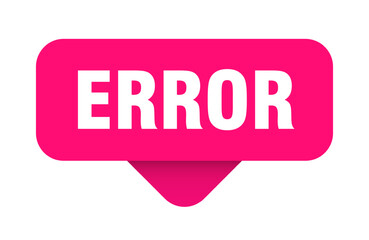 error sticker. error sign on transparent background