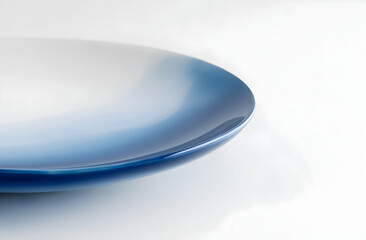 Ocean's Embrace: A Stunning Blue Gradient Ceramic Plate