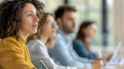 Engaged participants in a corporate training session on cultural diversity, with close-up on the educational materials, underscoring the vital role of inclusivity and understanding different cultures.