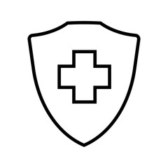 Obraz premium Immune system protection line black icon. Sign for web page, mobile app, button, logo. Vector isolated button. Editable stroke.