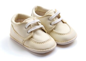 white baby shoe isolated on a white background
