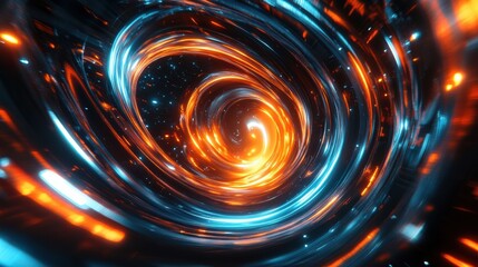 Glowing Vortex Swirl of Energy with Deep Space Sparkles in a Quantum Realm of Colors