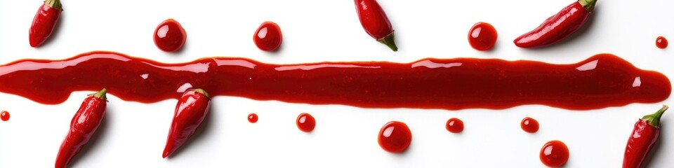 A collection of red hot peppers placed on a clean white surface