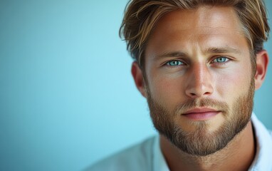 A man with a color shirt