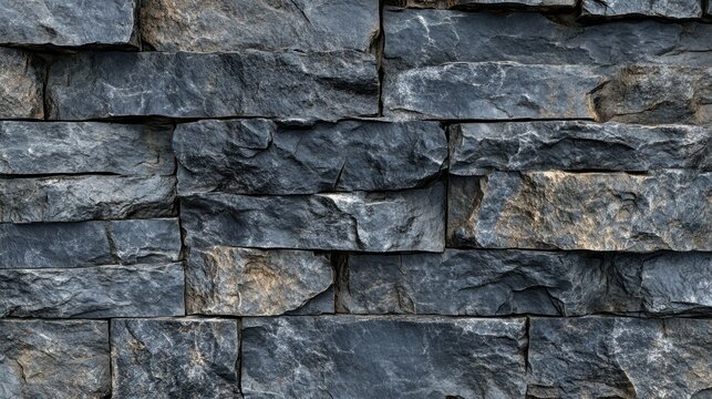 Fototapeta Rough Cut Stone Brick Wall Texture With Natural Gray and Beige Color Tones For Background Use