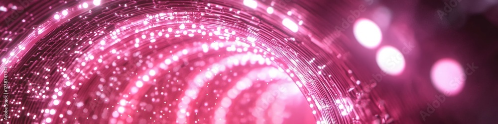 Poster a spiral of pink lights illuminates a dark room, perfect for use in design or photography projects w