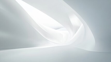 Fototapeta premium Soft White Curving Structure With Light and Smooth Surface in an Abstract Setting