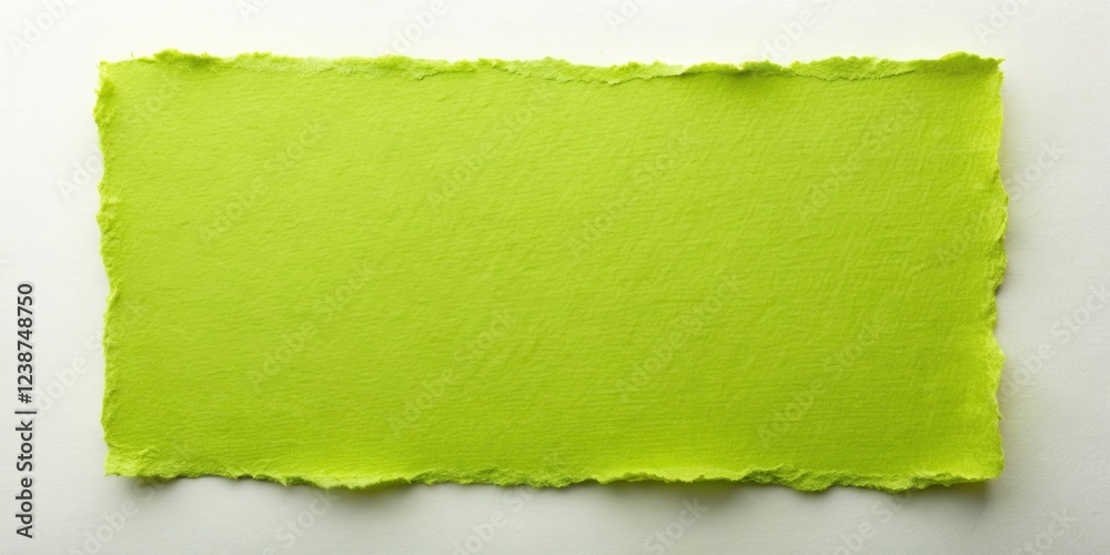 Poster vibrant lime green textured paper with irregular torn edges, ideal for backgrounds and design elemen