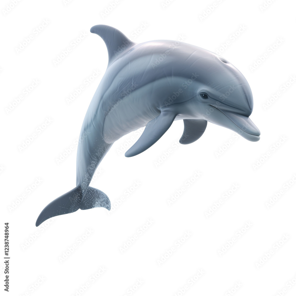 Wall mural graceful dolphin captured in motion against a simple layout displaying its sleek body