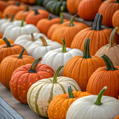 full frame shot of pumpkins