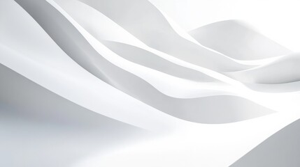 Fototapeta premium Wavy White Abstract Design Minimalistic Smooth Curves Graphic Modern Dynamic Artistic Fluid Clean