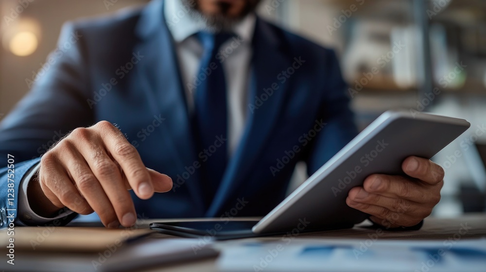 Aufkleber a person holding and interacting with a tablet computer