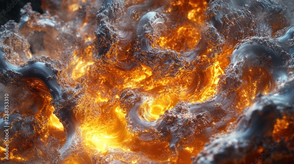 Poster dynamic swirling patterns of molten lava create a mesmerizing display of heat and color in a volcani