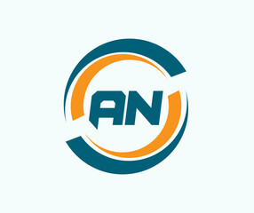 AN ANstract Letter logo Design. AN Initial Logo design Monogram for business and company.AN logo, AN letter logo design.