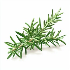 Naklejka premium Fresh rosemary sprigs with a burst of herbal essence, isolated on white background