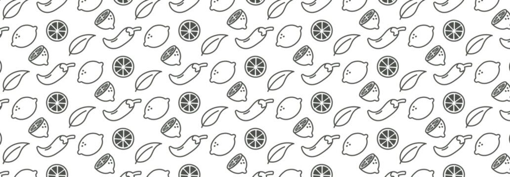 lemon chilli seamless pattern sour and spicy seamelss pattern
