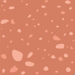 Seamless Abstract Retro Terrazzo Pattern in Beige and Terracotta Colors