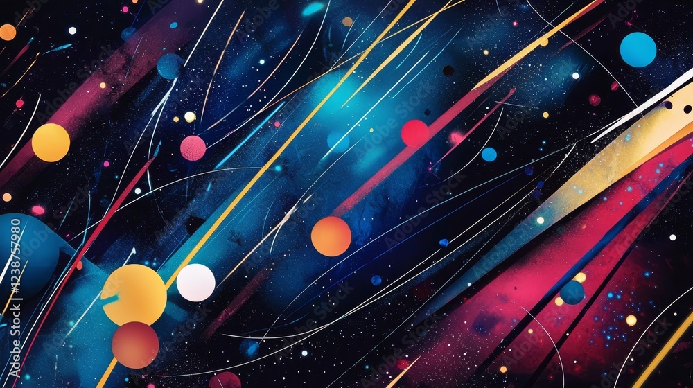 Canvas Prints trendy patterns enhanced by sparkling light dots