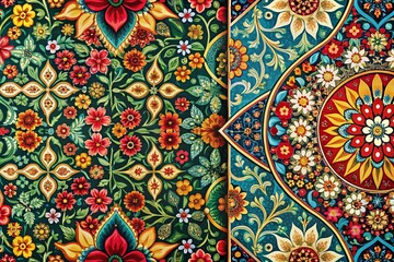 Elegant Traditional Pattern Background with Copy Space for Text or Logo - Left Alignment