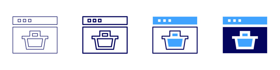 Affordable shopping icon in 4 different styles. Thin Line, Line, Bold, and Bold Line. Duotone style. Editable stroke