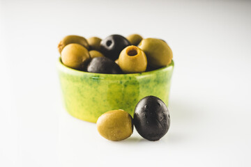 Green and Black Olives Healthy Snack A Healthy, Tasty Appetizer