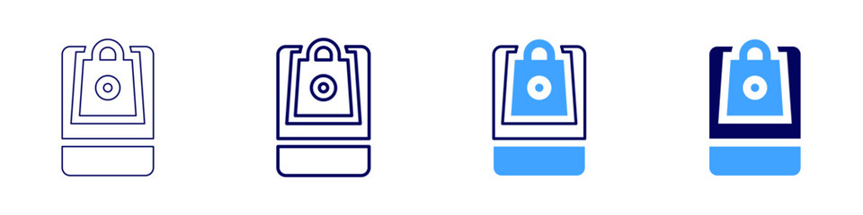 Online shopping accessories icon in 4 different styles. Thin Line, Line, Bold, and Bold Line. Duotone style. Editable stroke