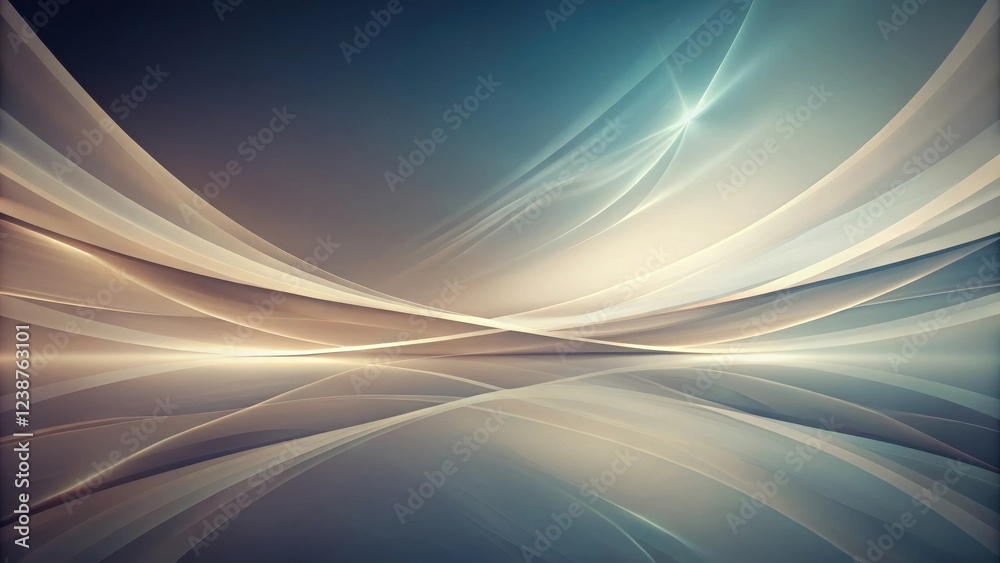Leinwandbilder Abstract Background of Elegant Neutral Tones with Smooth, Flowing Lines and Reflective Surface