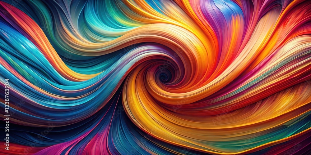Aufkleber Abstract Swirling Vibrant Hues A Dynamic Composition of Colorful, Intertwined, and Flowing Lines Creating a Vortex Effect