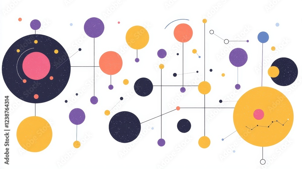 Poster abstract representation of technology and machine learning concepts