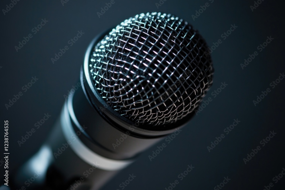 Aufkleber a clear view of a microphone, ideal for use in audio or music-related contexts