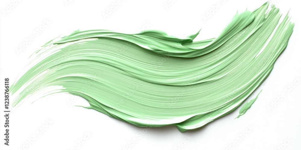 Poster a close-up view of bright green paint on a white surface, great for use in designs where color matte