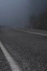 foggy road in the mountain