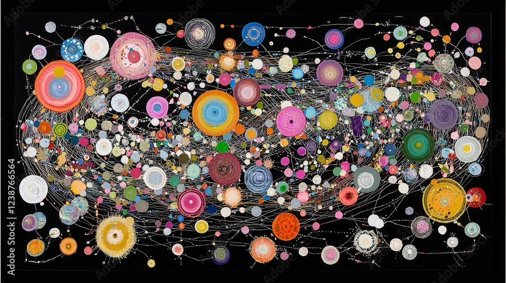 Poster celestial threads illuminating paths through cosmic data patterns