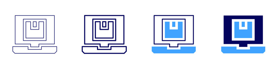 Online shopping predictions icon in 4 different styles. Thin Line, Line, Bold, and Bold Line. Duotone style. Editable stroke