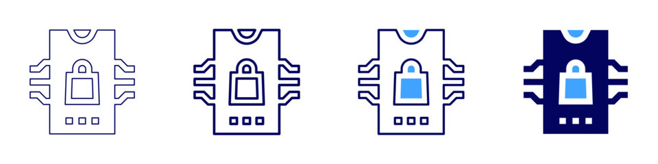 Online shopping safety icon in 4 different styles. Thin Line, Line, Bold, and Bold Line. Duotone style. Editable stroke