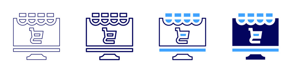 Online shopping warranty icon in 4 different styles. Thin Line, Line, Bold, and Bold Line. Duotone style. Editable stroke