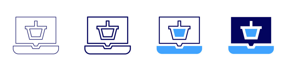 Popular online websites icon in 4 different styles. Thin Line, Line, Bold, and Bold Line. Duotone style. Editable stroke