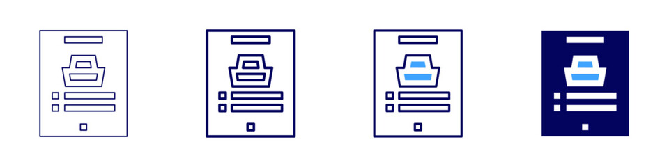 Quick sales icon in 4 different styles. Thin Line, Line, Bold, and Bold Line. Duotone style. Editable stroke