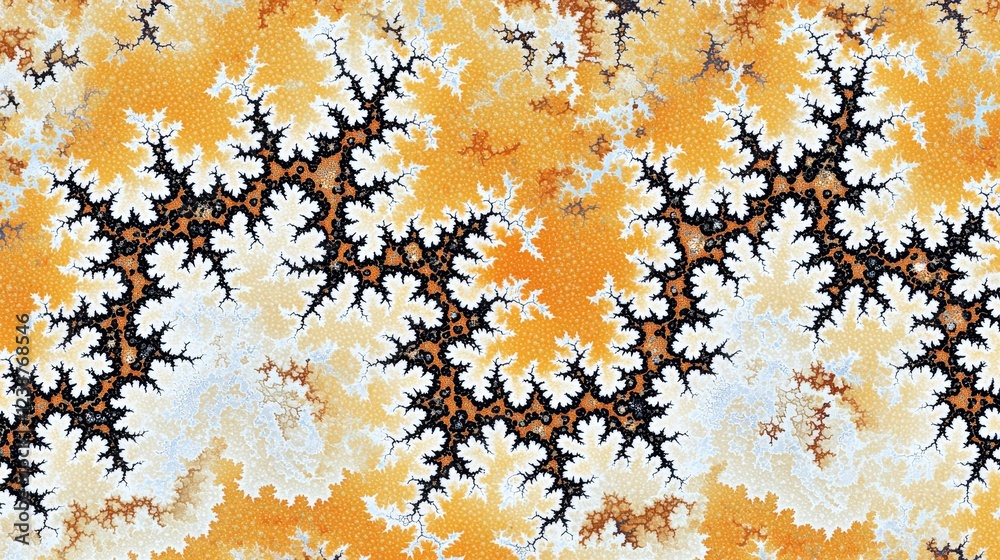 Poster capturing the essence of data with infused fractals in vibrant patterns