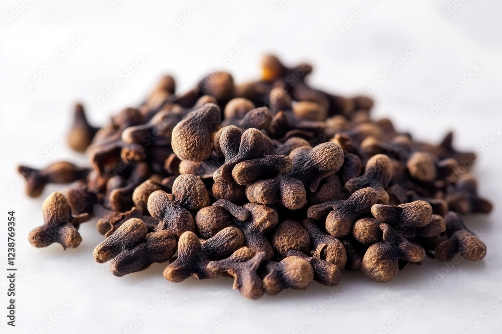 Poster a collection of whole cloves arranged neatly on a flat surface