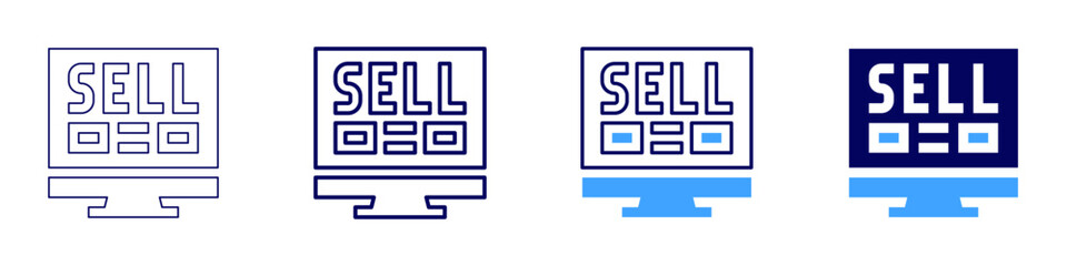 Winter discounts icon in 4 different styles. Thin Line, Line, Bold, and Bold Line. Duotone style. Editable stroke