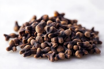 Fototapeta premium A collection of whole cloves arranged neatly on a flat surface