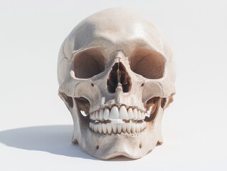 Fototapeta premium A detailed model of a human skull, ideal for educational purposes.